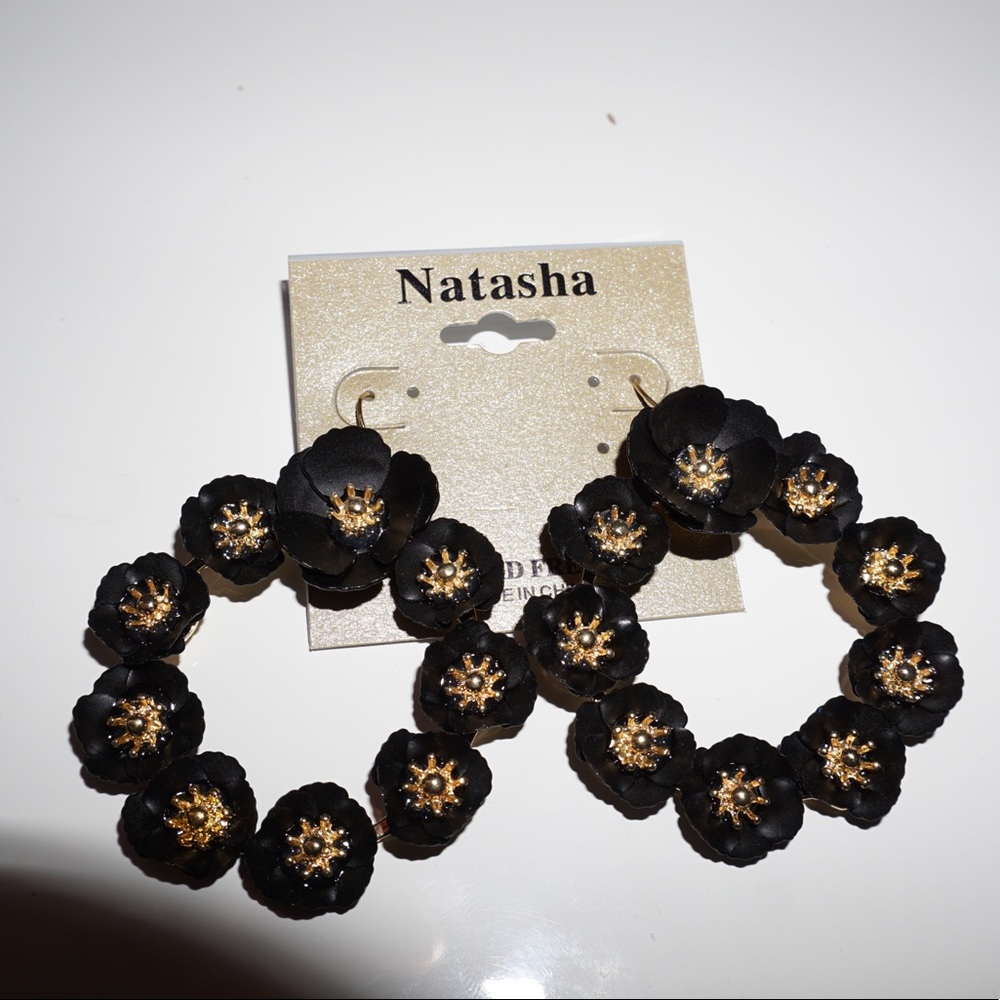 Natasha: Flower hoops Earrings